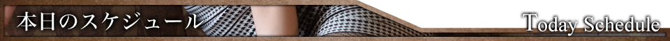 本日のスケジュール Today schedule